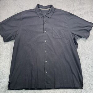 Tommy Bahama Shirt Men 3XLT Black Silk Blend Button Up Long Sleeve Preppy Casual